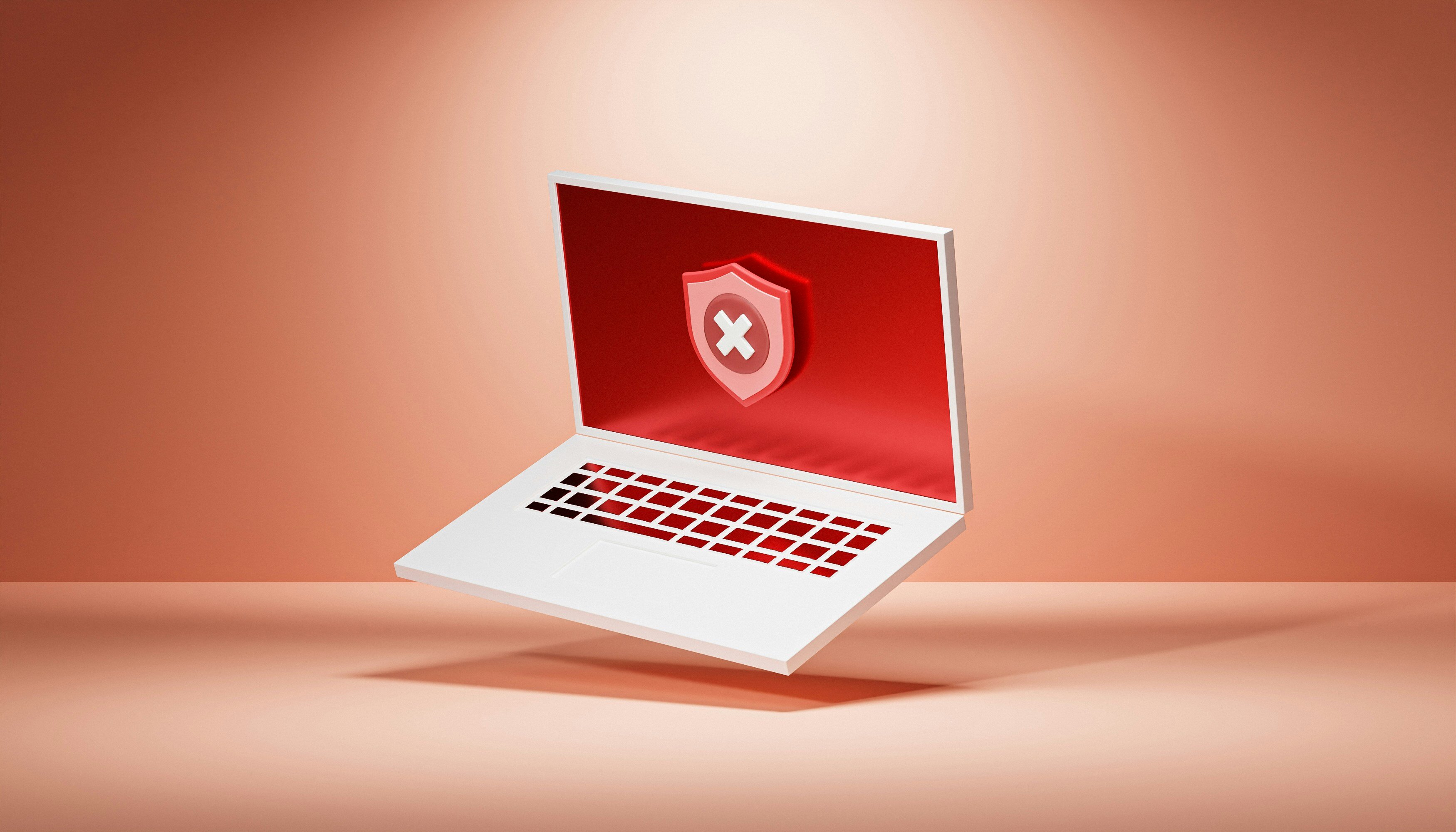 A laptop with blocked access to resources, symbolizing ransomware attacks.