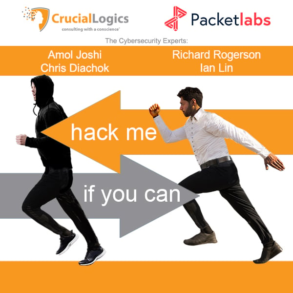Hack-me-if-you-can-image of a hacker in a hoodie getting chased by a business man